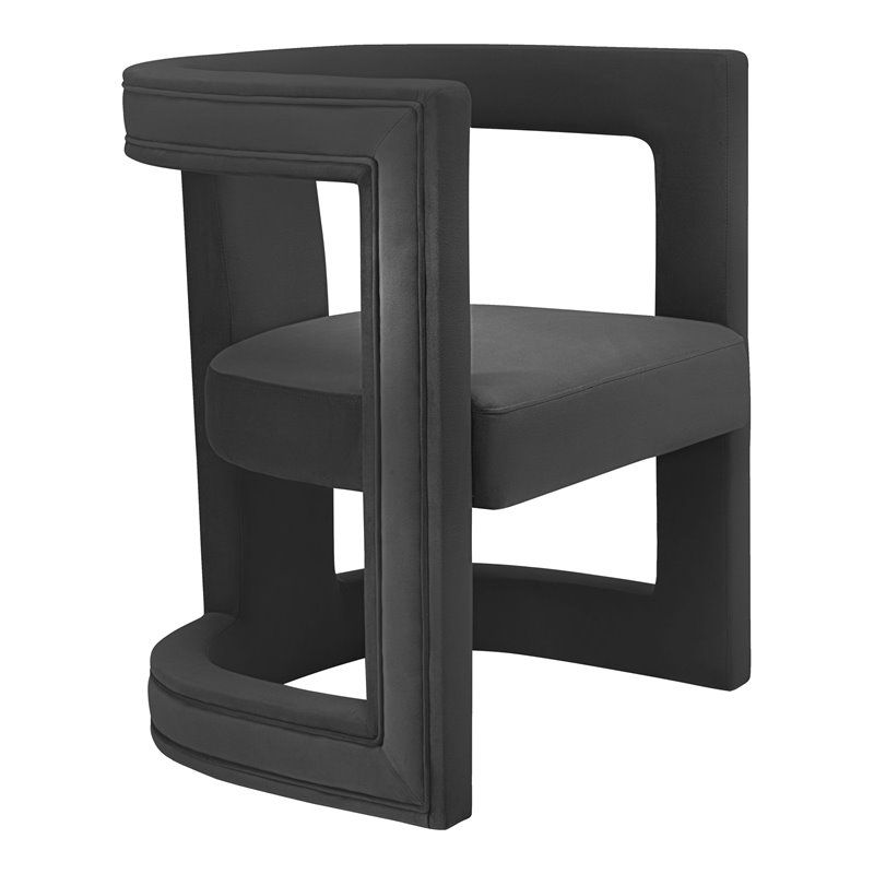 Ada Black Velvet Accent Chair, 1 of 6