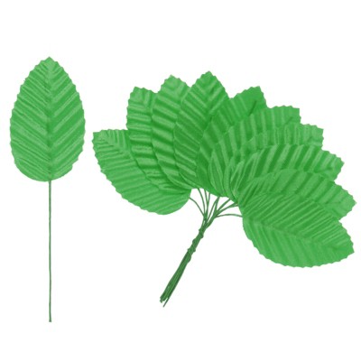 Unique Bargains Artificial Silk Wire Single Flower Leaves for DIY