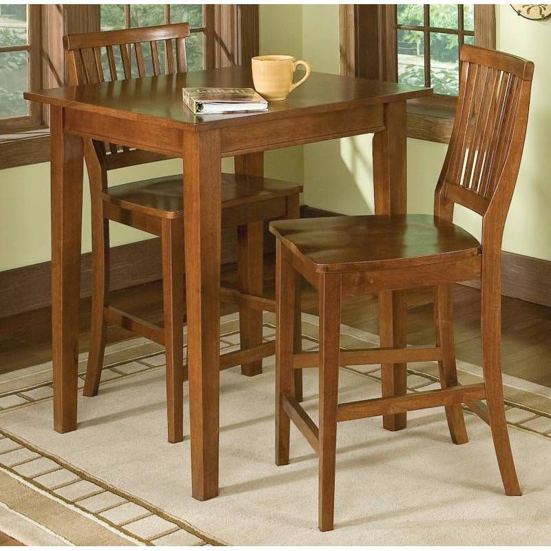 3pc Bistro Counter Height Dining Sets with 2 Stools Wood/Natural - Home Styles, 4 of 8