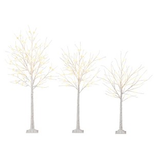 Tangkula 4/5/6 FT Outdoor Pre-Lit Artificial Christmas Tree w/ 216 Warm White LED LightsHoliday - 1 of 3