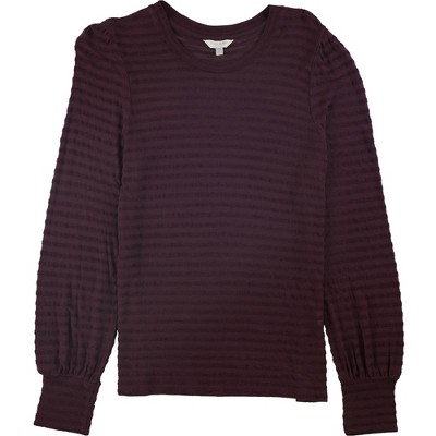 Lucky Brand Womens Chenille Stripe Basic T-Shirt