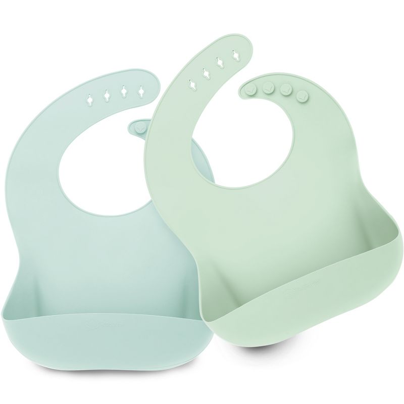 KeaBabies 2-Pack Silicone Bibs For Babies, Food Grade Silicone Baby Bibs for Eating, Feeding, Toddler Bibs, Boys, Girls, 1 of 11