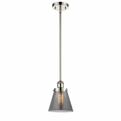 Cone - 1 Light Stem Hung Mini Pendant In Industrial Style-9 Inches Tall and 6 Inches Wide