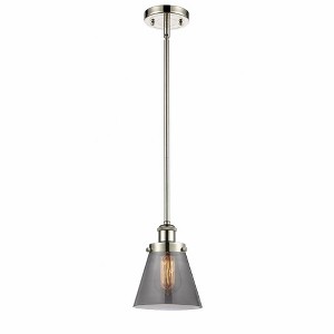 Cone - 1 Light Stem Hung Mini Pendant In Industrial Style-9 Inches Tall and 6 Inches Wide - 1 of 1
