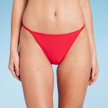 Women's Tab Side Cheeky Bikini Bottom - Wild Fable™ Red XXS