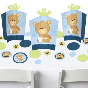 Big Dot of Happiness Baby Boy Teddy Bear - Baby Shower Decor and Confetti - Terrific Table Centerpiece Kit - Set of 30 - 1 of 4