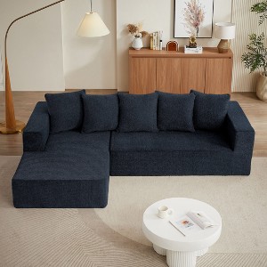 NicBex Modern 105.2" Chenille Sectional Sofa Modular L Shape Sofa Couch with Pillows for Living Room Apartment - 1 of 4