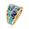 Ross-Simons Italian Blue Enamel Ring in 14kt Yellow Gold - 3 of 4