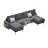 U Shaped Modular Sectional Sofa 4 Seats Sectional Sleeper Sofa Comfy Couch with Armrests Easy To Assemble for Living Room Bedroom - 2 of 4