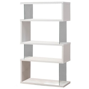 Coaster Home Furniture Asymmetrical Snaking Home Living Room Bookshelf, White - 1 of 4