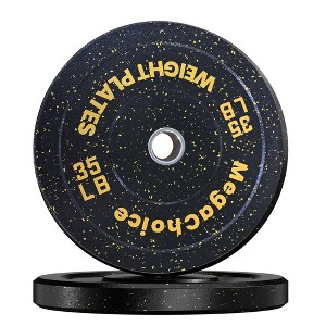 2PCS 35 Lb Weight Plates,2 inch Rubber Weight Plate,Olympic Weight Plates For Weight Lifting Home Gym - 1 of 4