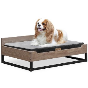 TailZzz Milo Wooden Pet Bed with Mattress  Small / Medium Dog Bed - 1 of 4