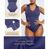 SHAPELLX Polo Sleeveless Bodysuit for Woman Tummy Control Open V-neckline Seamless Casual Work Tops Shapewear Going Out Tops—Blue 40 - 3 of 3