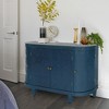 47''Oval Storage Cabinet with 4 Doors,Buffet Sideboard with Storage, Fluted Accent Cabinet with Curvy Edge,Sliding Door,Freestanding Console Credenza - 4 of 4