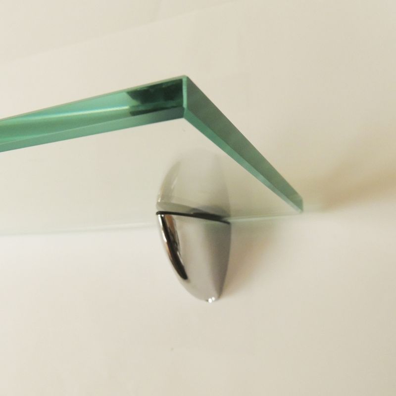 Glass Wall Shelf with Silver Brackets - InPlace, 3 of 4