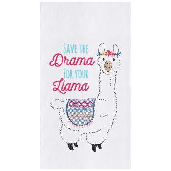 C&F Home Llama Drama Embroidered Flour Sack Kitchen Towel