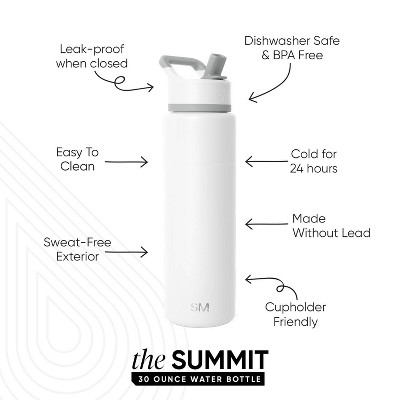 Simple Modern 30oz Summit Winter Water Bottle White