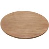HomeRoots 60" Natural And Black Rounded Solid Wood And Iron Pedestal Base Dining Table - 4 of 4