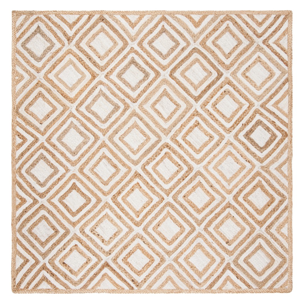 6'x6' Square Gertrude Geometric Woven Area Rug Natural/Ivory Square - Safavieh