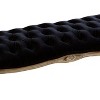 Okak Plush Comfort Ottoman Bench with Luxury Tufted Upholstered, Wooden Legs, Extra Long Footrest Stool for Bedroom,Entryway,Hallway, Black - 2 of 3