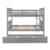 Full over Full Bunk Bed with Twin Size Trundle and Ladder-Gray - 4 of 4