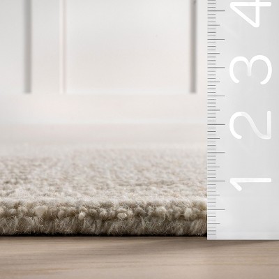 Montceito Ivory Hand-Tufted Wool Rectangular Area Rug, 6' x 9'