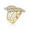 Ross-Simons 1.00 ct. t.w. Diamond Multi-Row Navette Ring in 18kt Gold Over Sterling - 3 of 4