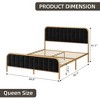 Velvet Upholstered Bed Frame with Headboard - 2 of 4
