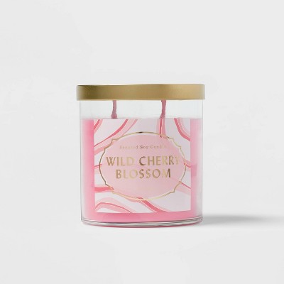 15.1oz Lidded Glass Jar 2-Wick Candle Wildcherry Blossom - Opalhouse™