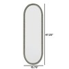 AZL1 Life Concept Decorative Wall Mirror Iron Art Oval Retro Design Antique Effect Wall Hanging for Bedroom Entrance, Silver, 50.39"*19.09"*4.13" - 3 of 4