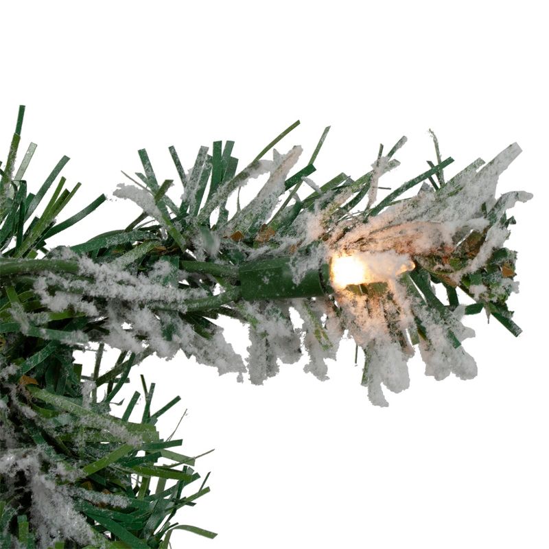 Northlight 9' x 8" Pre-lit Flocked Victoria Pine Artificial Christmas Garland - Clear Lights, 3 of 6