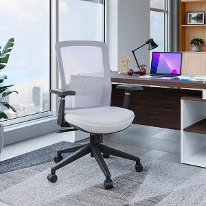 LeisureMod Ingram Ergonomic Office Chair with Adjustable Height, Swivel, Tilt, and Lumbar Support Task Chair for Home or Office - 1 of 4