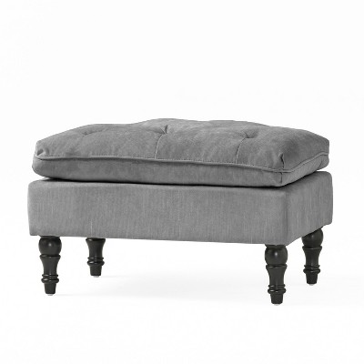 NicBex Modern 28.5" Rectangle Ottomans Wood Footstools with Button Tufted and Turned Legs for Bedroom and Living Room