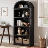 5 Tier Bookshelf Arched Bookcase Farmhouse Bookcase Display Storage Rack Wooden Bookshelves - 4 of 4