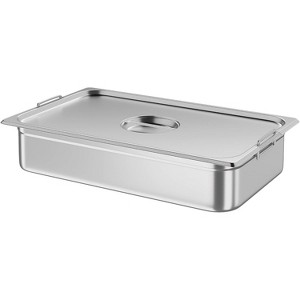 6 Pack Commercial Hotel Pans, 2" Deep Stainless Steel Steam Table Pans with Lids & Handles, Anti Jamming Stackable for Catering Buffets - 1 of 4