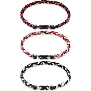 Baseball Necklaces Three Braided Rope Titanium Necklace for Team Gifts Boys Men Player Softball Fans Sports - 1 of 4