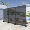 SpassWay 47" x 72" Black Metal Garden Trellis Privacy Screen Indoor Outdoor Room Divider Lattice Panel - 3 of 4