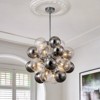 LLHZSY 12-Light Modern Globe Glass Kitchen Island Pendant Sputnik Chandelier with Black Smoke Glass Globe - W24" - 2 of 4