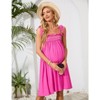 Women Maternity Dress Summer Sleeveless Midi Dresses for Photoshoot Baby Shower Adjustable Straps Nursing Dress - 4 of 4