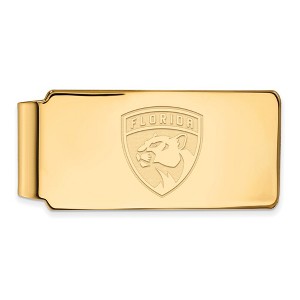 Black Bow Jewelry 14k Yellow Gold Florida Panthers NHL Money Clip - 1 of 3