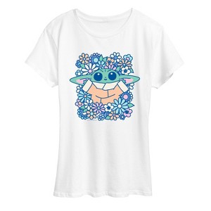 Women's - The Mandalorian - Grogu Flowers Short Sleeve Graphic T-Shirt - 1 of 4