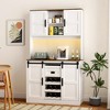 TiramisuBest 74" Freestanding Kitchen Pantry Cabinet with Charging Station,Drawer & Microwave Stand,Buffet for Kitchen/Living/Dining Room(White) - 2 of 4