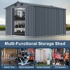 8x10 FT Outdoor Backyard Storage Shed with Window and Lockable Doors, Large Metal Garden Shed,Weatherproof Storage Shed with 4 Vents-Coolbibila - 2 of 4
