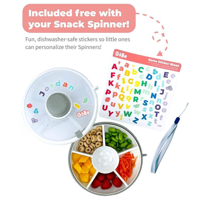 GoBe Kids' Snack Spinner Flip Bundle with Sticker Sheet and Hand Strap Baby Food Storage - 11oz, 4 of 9