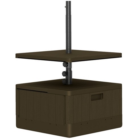 Outsunny Patio Umbrella Base with Table Tray, Heavy Duty Weighted Umbrella Stand with Wheels Handles, 176lbs with Stand Filling - image 1 of 4