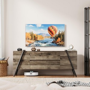 55"/47" Mid-Century TV Stand for 50–55" TVs, Media Console with Adjustable Shelf, 2 Drawers & U-Shaped Metal Legs - 1 of 4