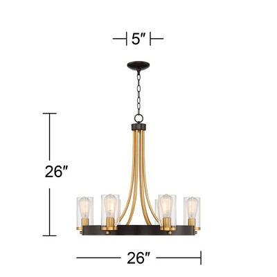 Stiffel Ferrers 26" Dark Bronze and Gold 6-Light Chandelier