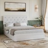 VECELO Queen/Full/Twin Upholstered Platform Bed Frame with Button Tufted Adjustable Headboard - 2 of 4