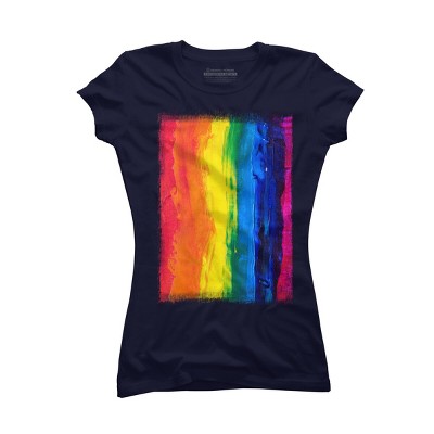Adult Design By Humans Vertical Artistic Pride Flag By stevej T-Shirt
