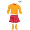 HalloweenCostumes.com Scooby Doo Velma Costume for Girls,  Red Skirt & Glasses - 2 of 4